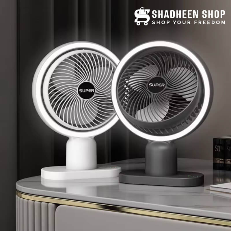 Circulating Rechargeable Tabel Fan With Light