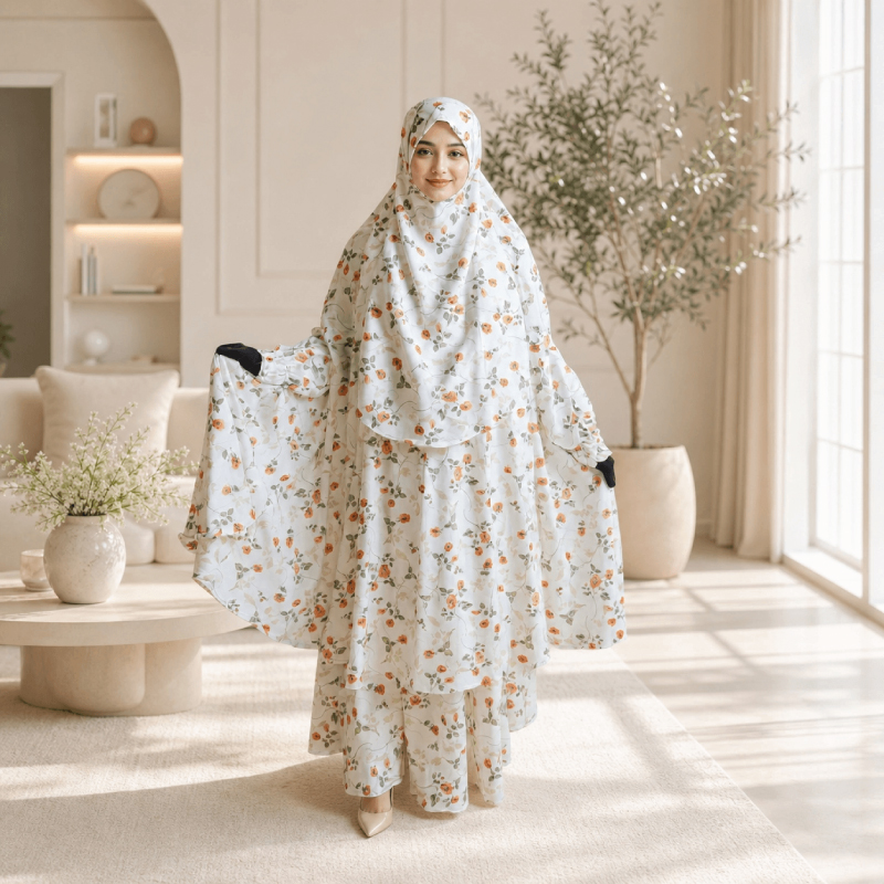 Cherry Georgette Fabric Khimar Skart Set CG133